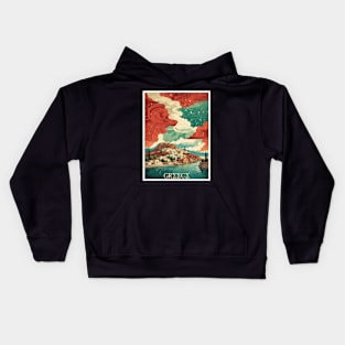 Greece Beach Starry Night Tourism Vintage Poster Art Kids Hoodie